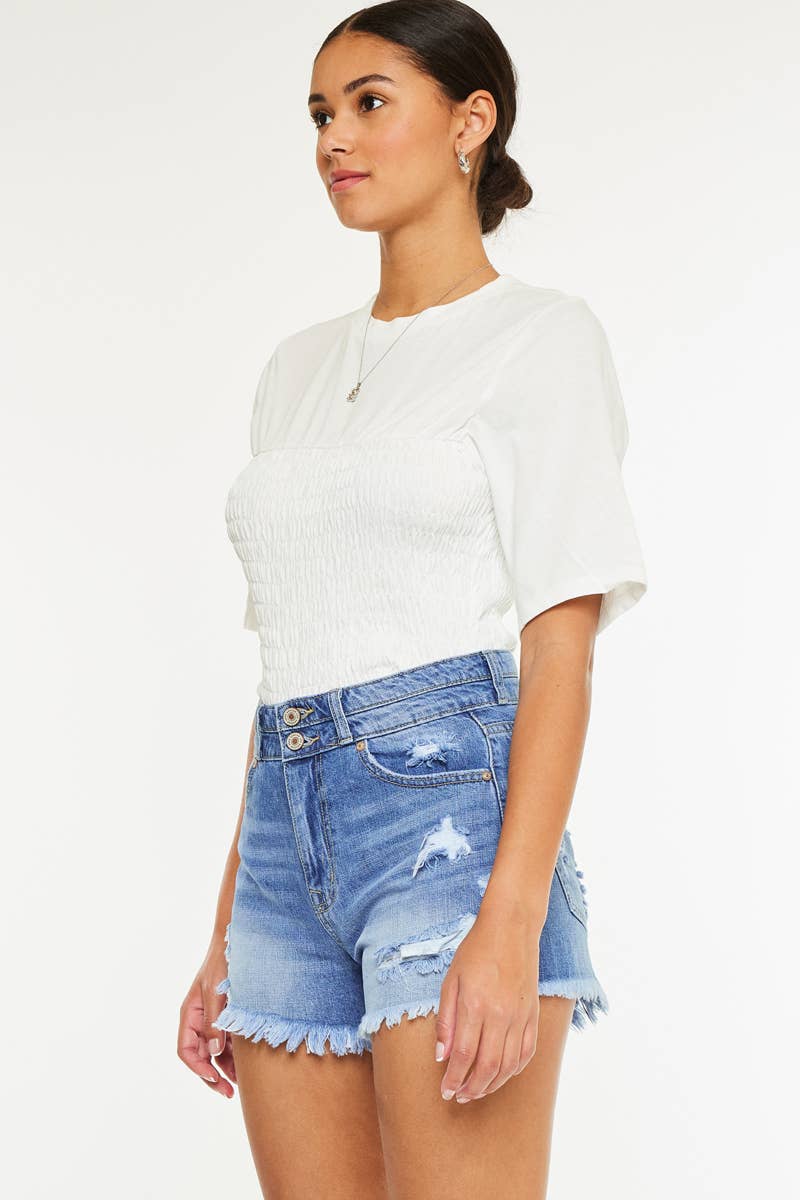 HIGH RISE MOM DENIM SHORTS-