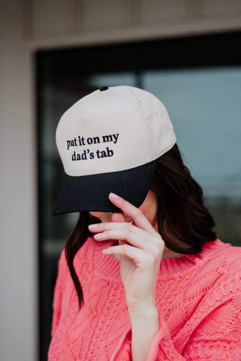 Put It On My Dad's Tab Vintage Trucker Hat Grad Gift
