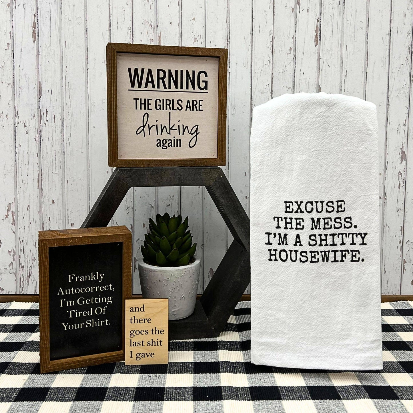 6x6 Warning The Girls Are Drinking Again Funny Wood Signs