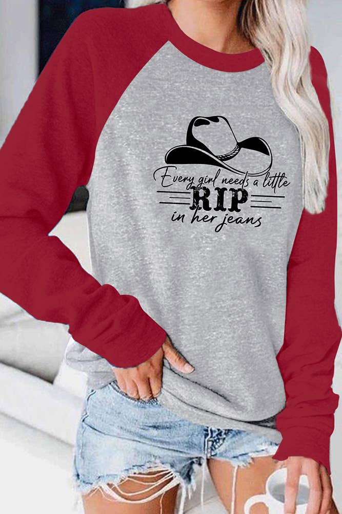 Every Girl Needs A Little Rip In her Jeans Top