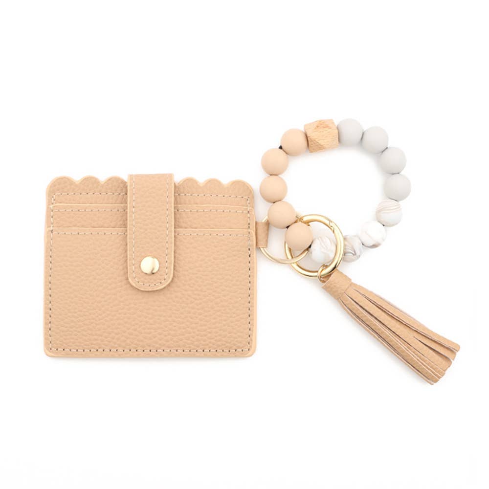 Silicone Bead Bracelet PU Tassel Women's Wallet