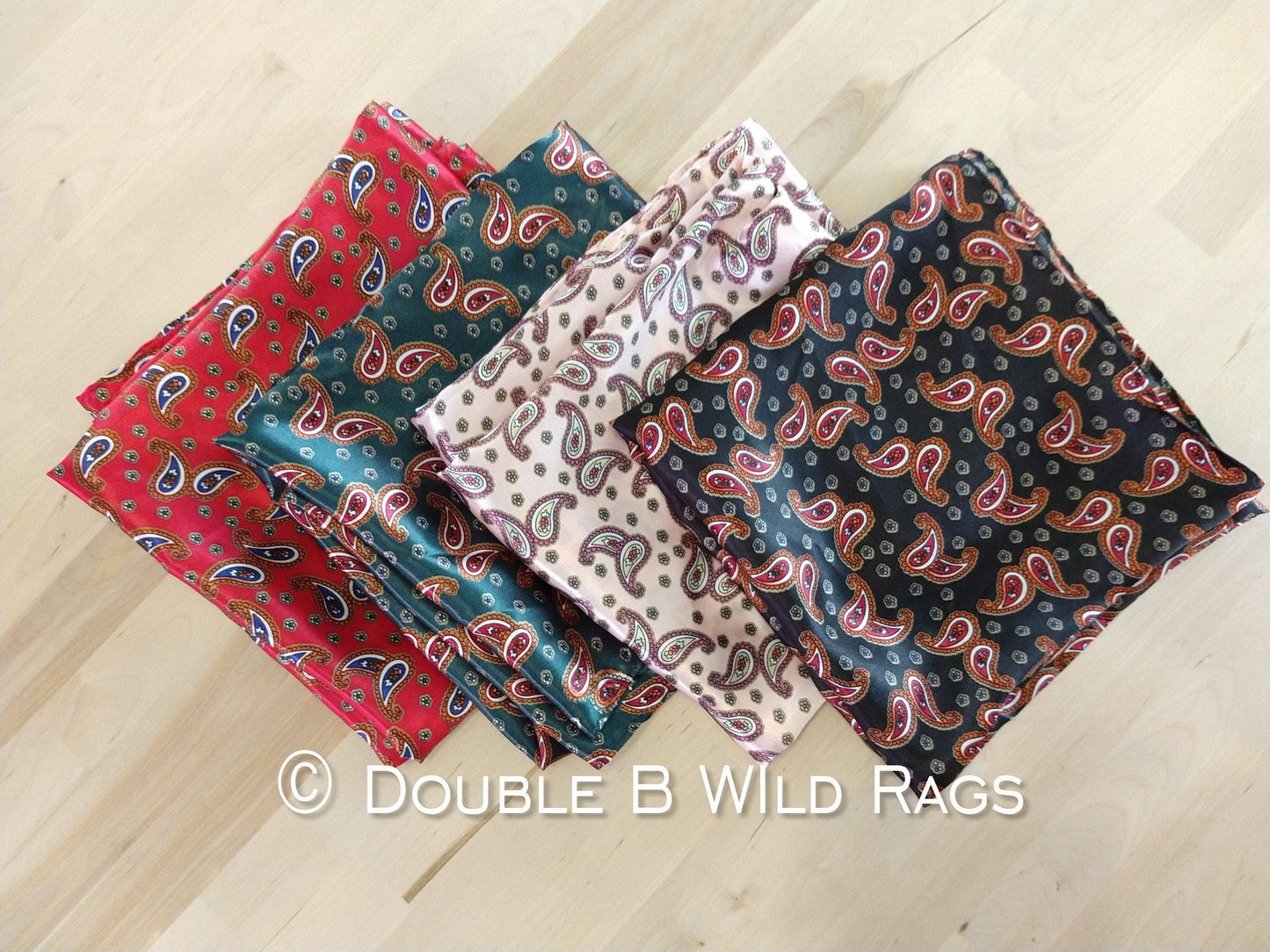 WILD RAG Hunter Green and Copper Paisley western neck scarf bandanna by Double B Wild Rags