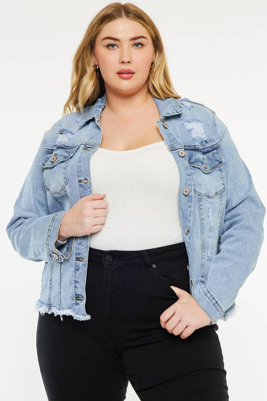 PLUS DENIM JACKET-KC5085M-P