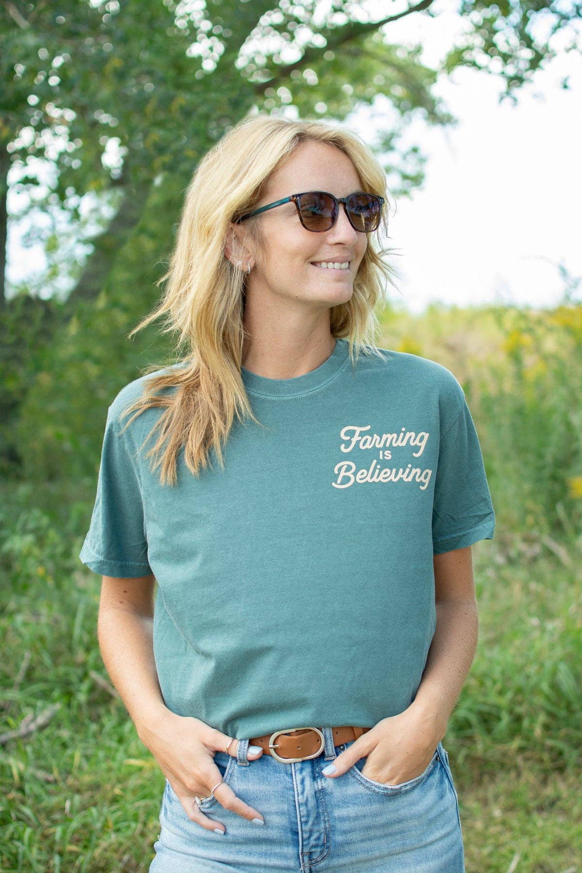 Western 'Farming Is Believing' Graphic Women's Tee