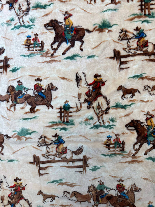 Horsin' Around Western King Size Super Soft Plush Blanket