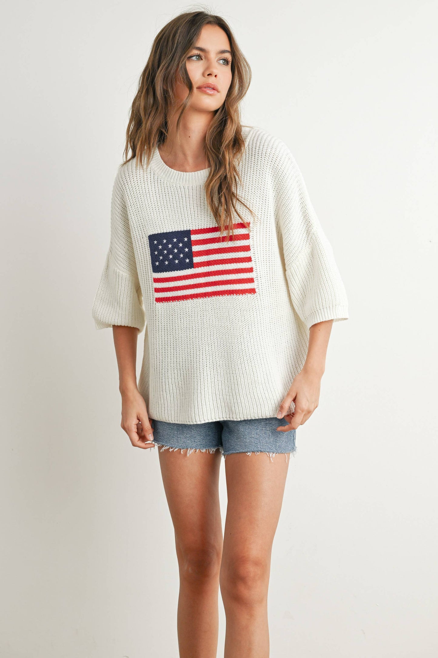 Flag Print Knit Sweater - BMW7691