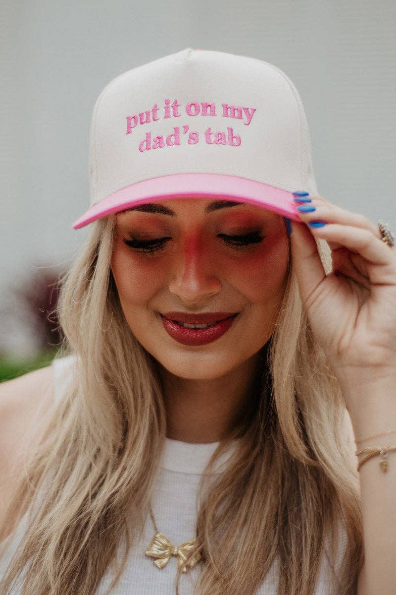 Put It On My Dad's Tab Vintage Trucker Hat Grad Gift