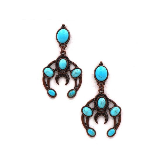 Copper Plated Squash Blossom Dangling Earring