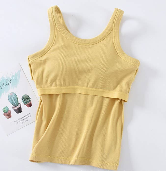 Athleisure built-in bra rib tank top