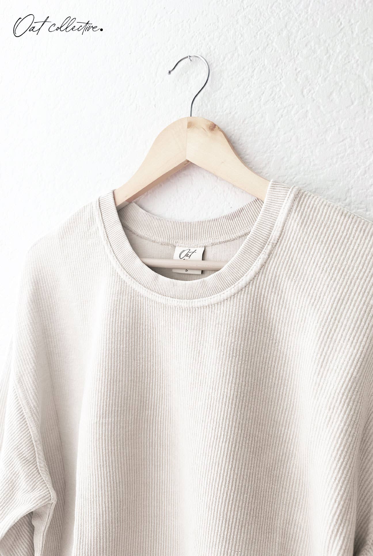 MAMA NECKLINE Cropped Thermal Vintage Pullover