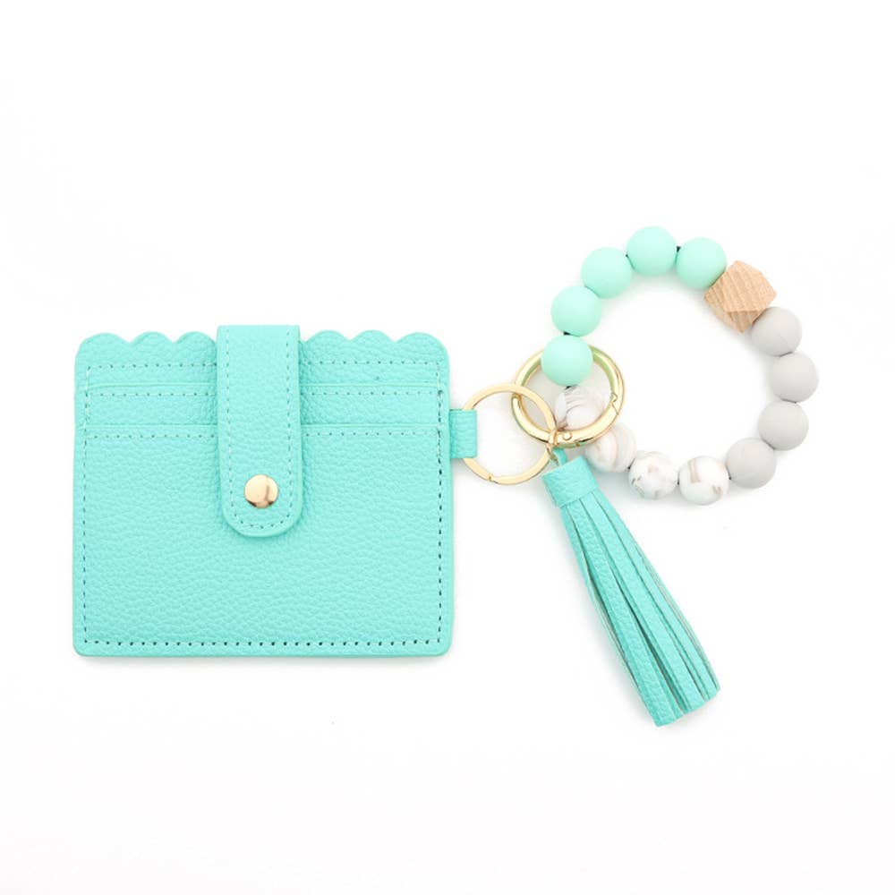 Silicone Bead Bracelet PU Tassel Women's Wallet