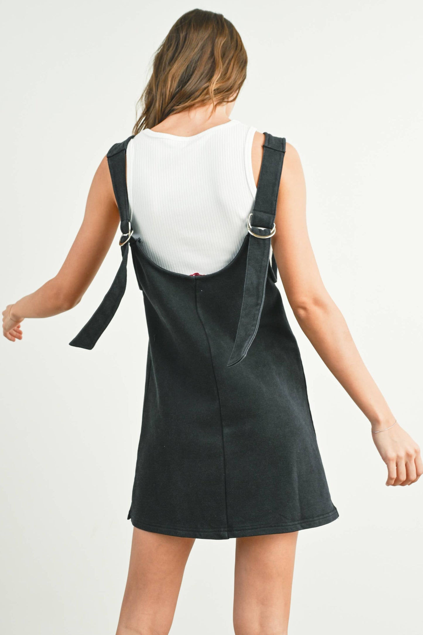 Washed French Terry Sleeveless Jumpsuit Dress -