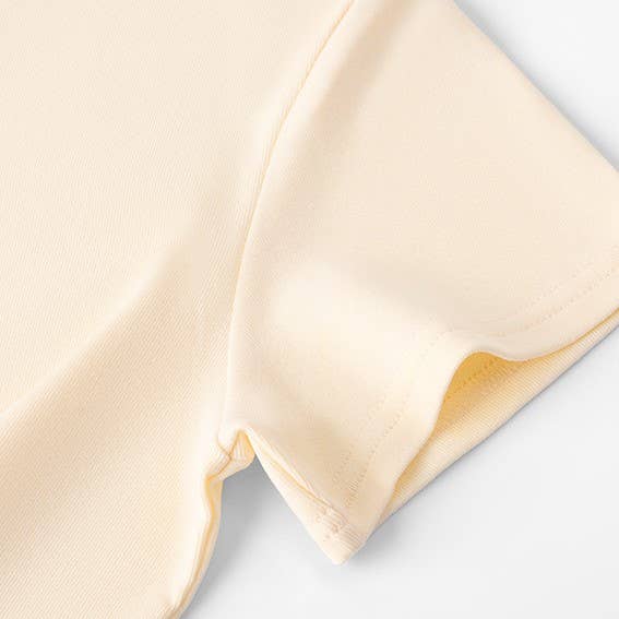 Essential basic plain fitted cotton blend crewneck tee