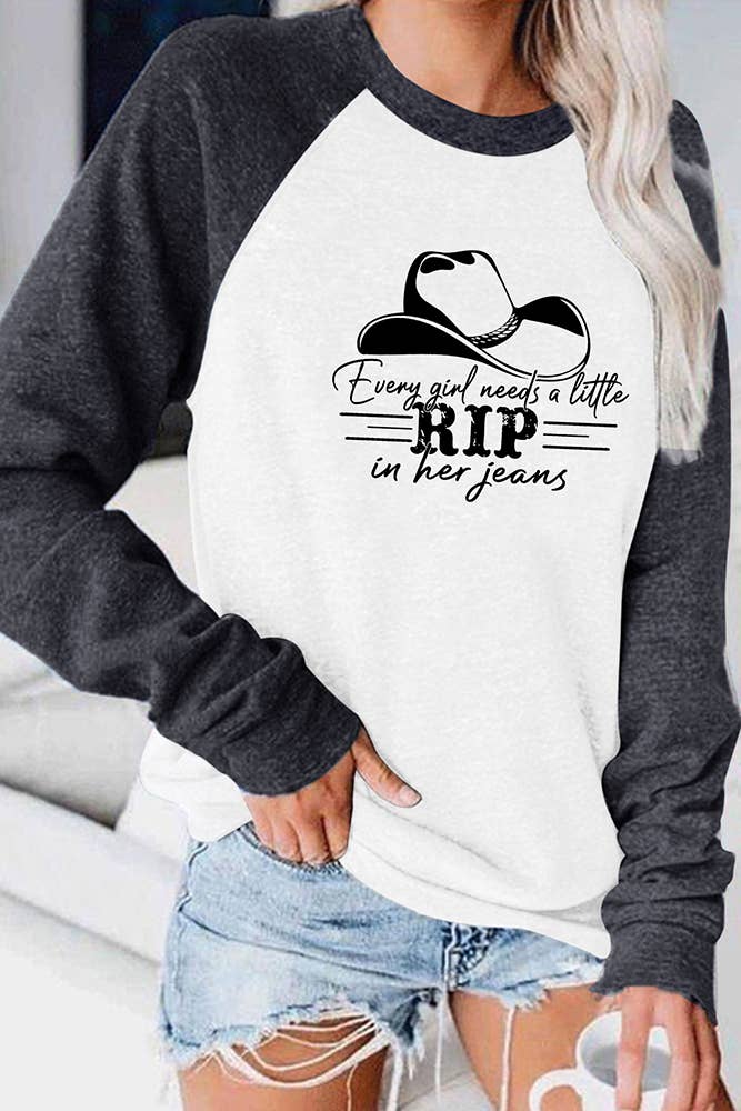 Every Girl Needs A Little Rip In her Jeans Top