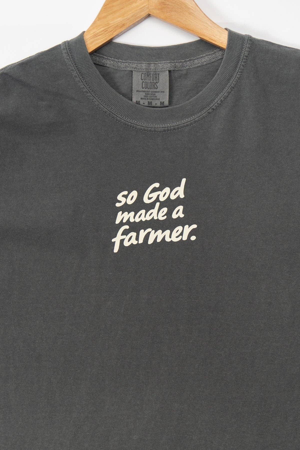 Western 'So God made a Farmer.' Charcoal Graphic Tee