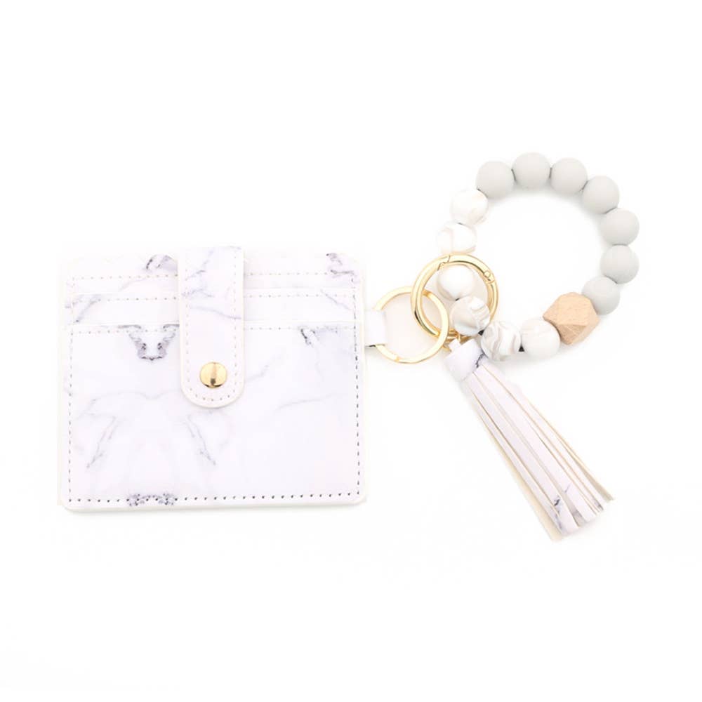 Silicone Bead Bracelet PU Tassel Women's Wallet