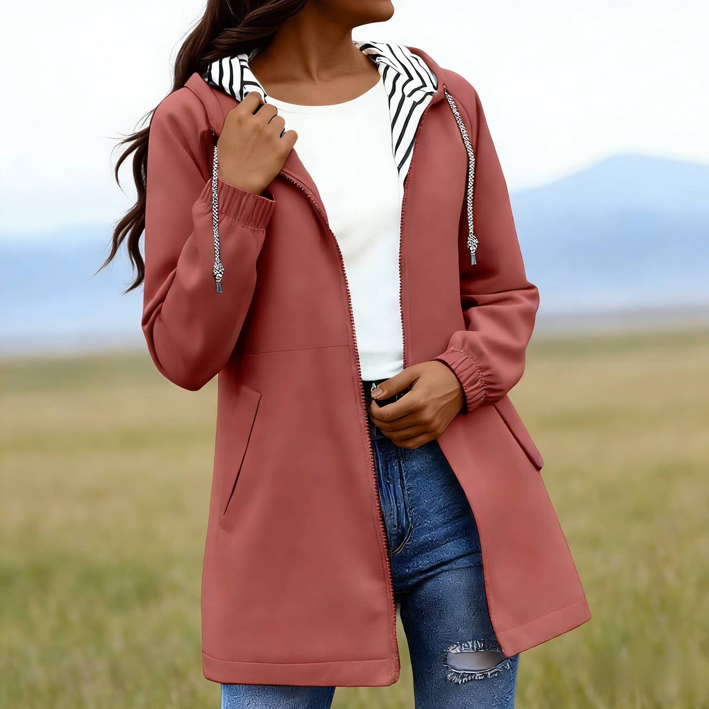 Waterproof hoodie windbreaker hooded raincoat
