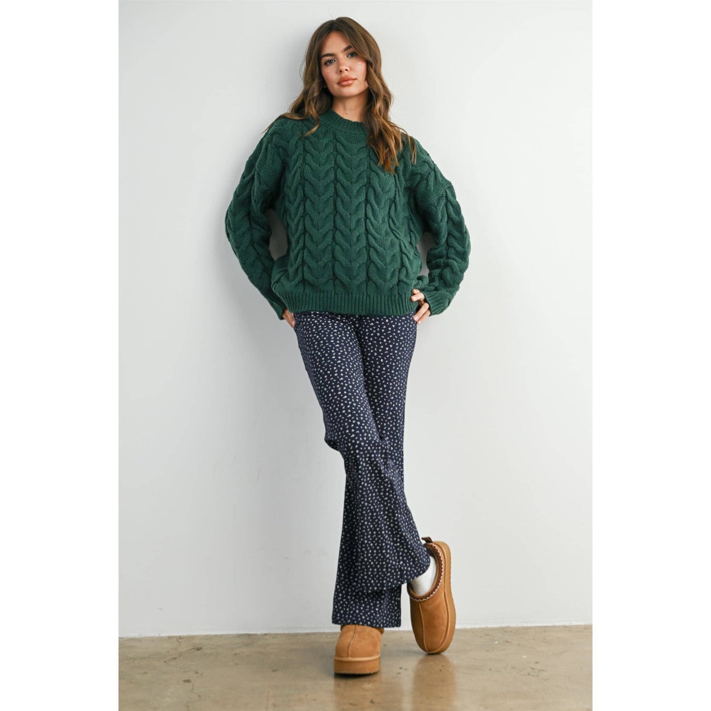Cable-Knit Long Sleeve Sweater - BMW8100