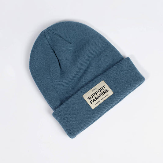 Western Denim Blue ‘Support Farmers’ Beanie