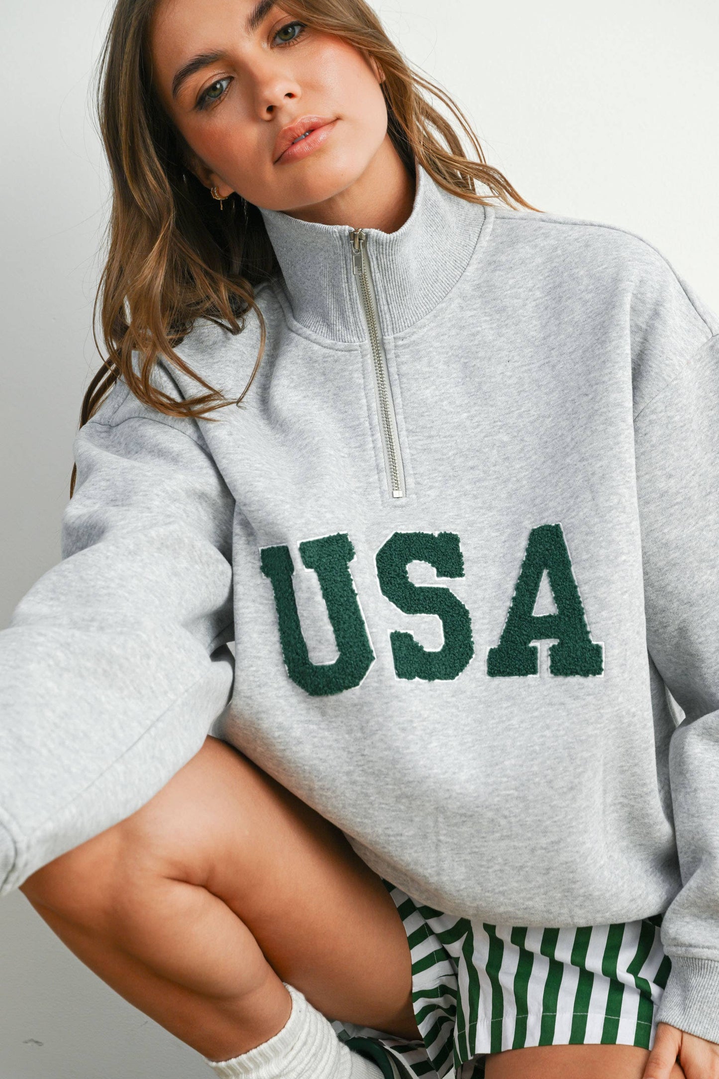 Quarter Zip Long Sleeve Top - BMT7795