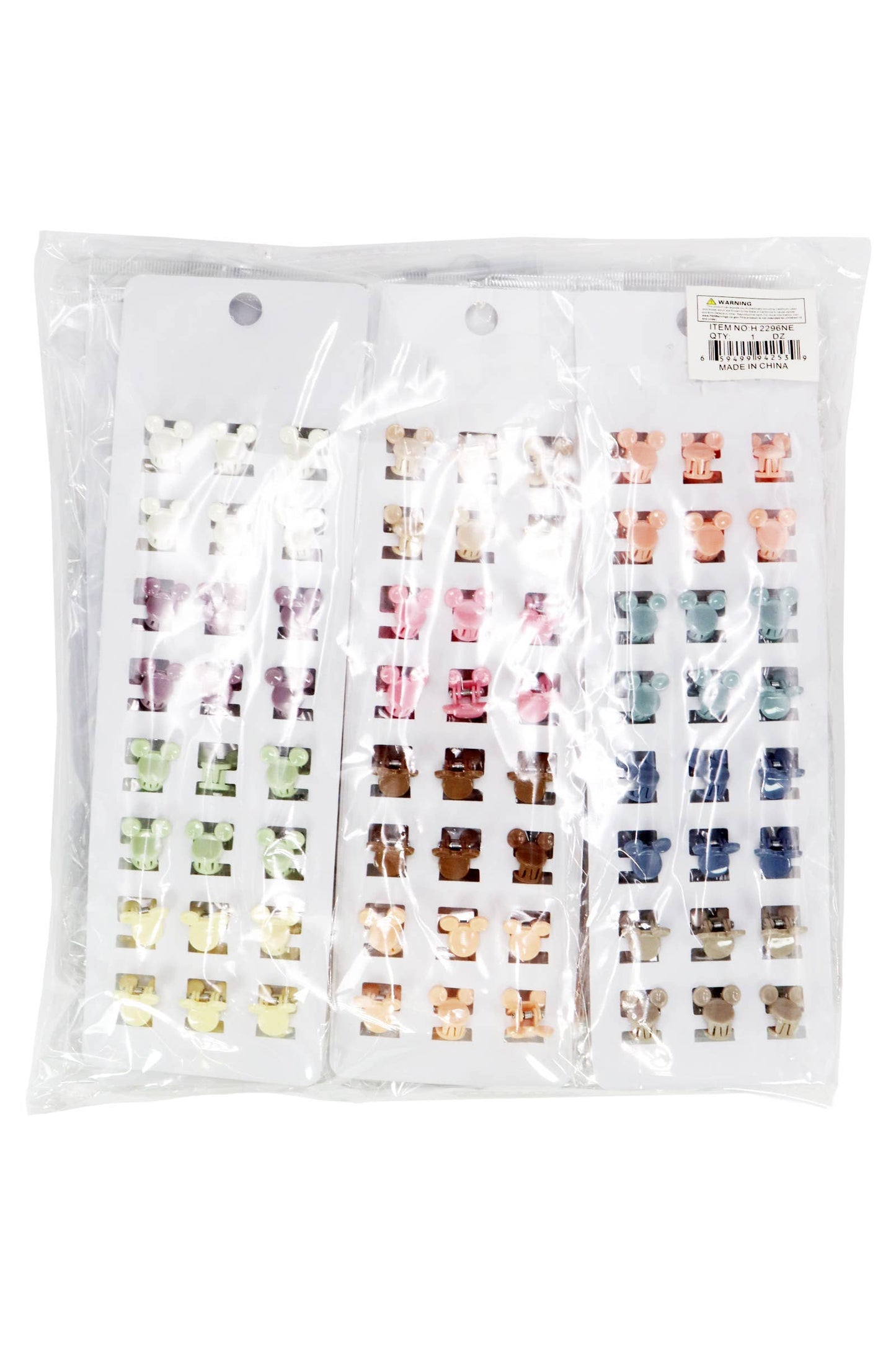 Mini Glossy Pastel Hair Claw - 24pc/card