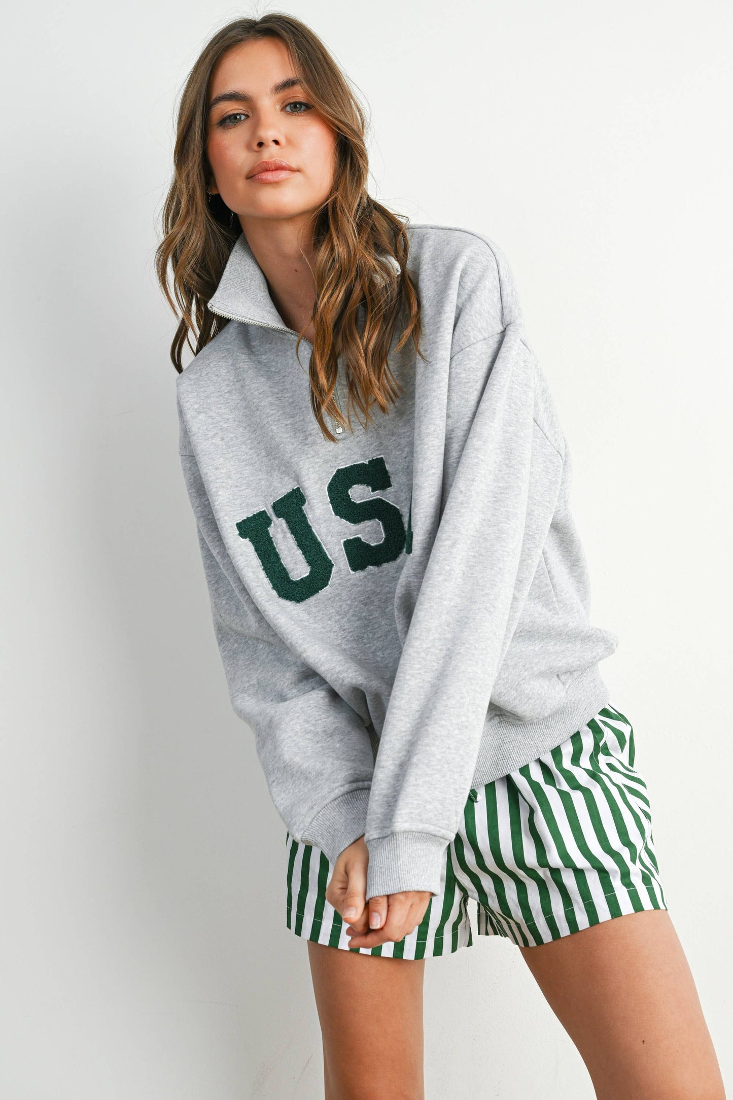 Quarter Zip Long Sleeve Top - BMT7795