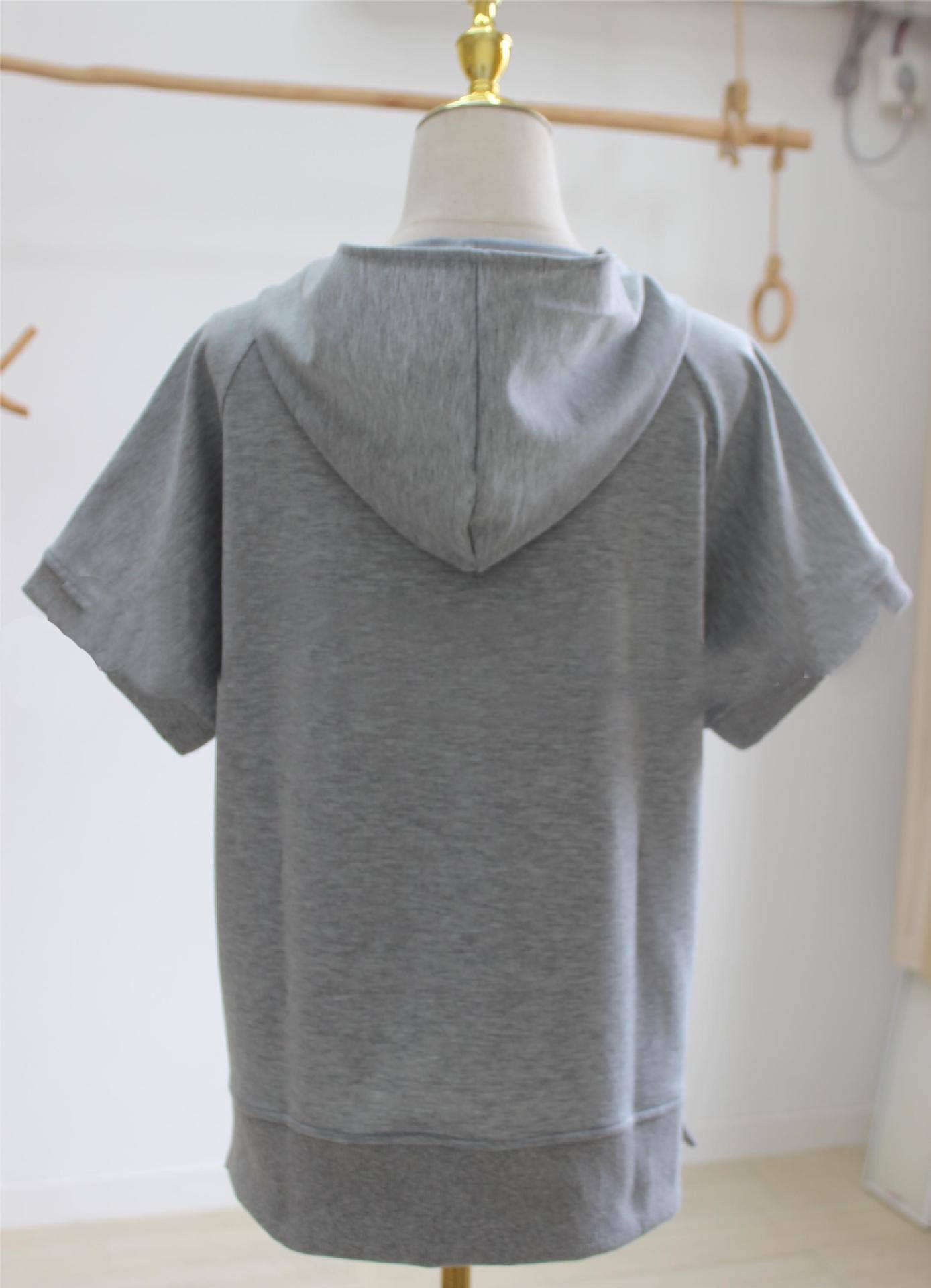 Laidback half zip short sleeve oversized Sweatshirts