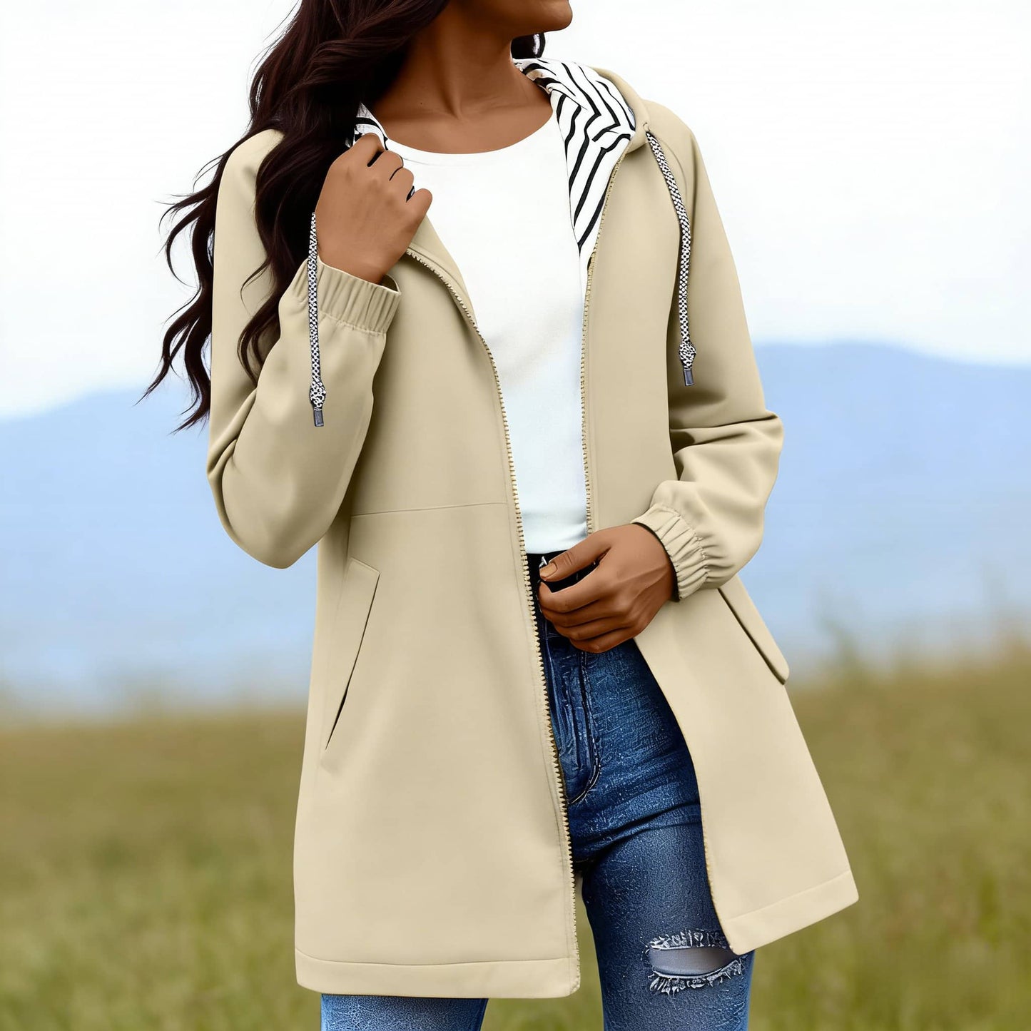 Waterproof hoodie windbreaker hooded raincoat