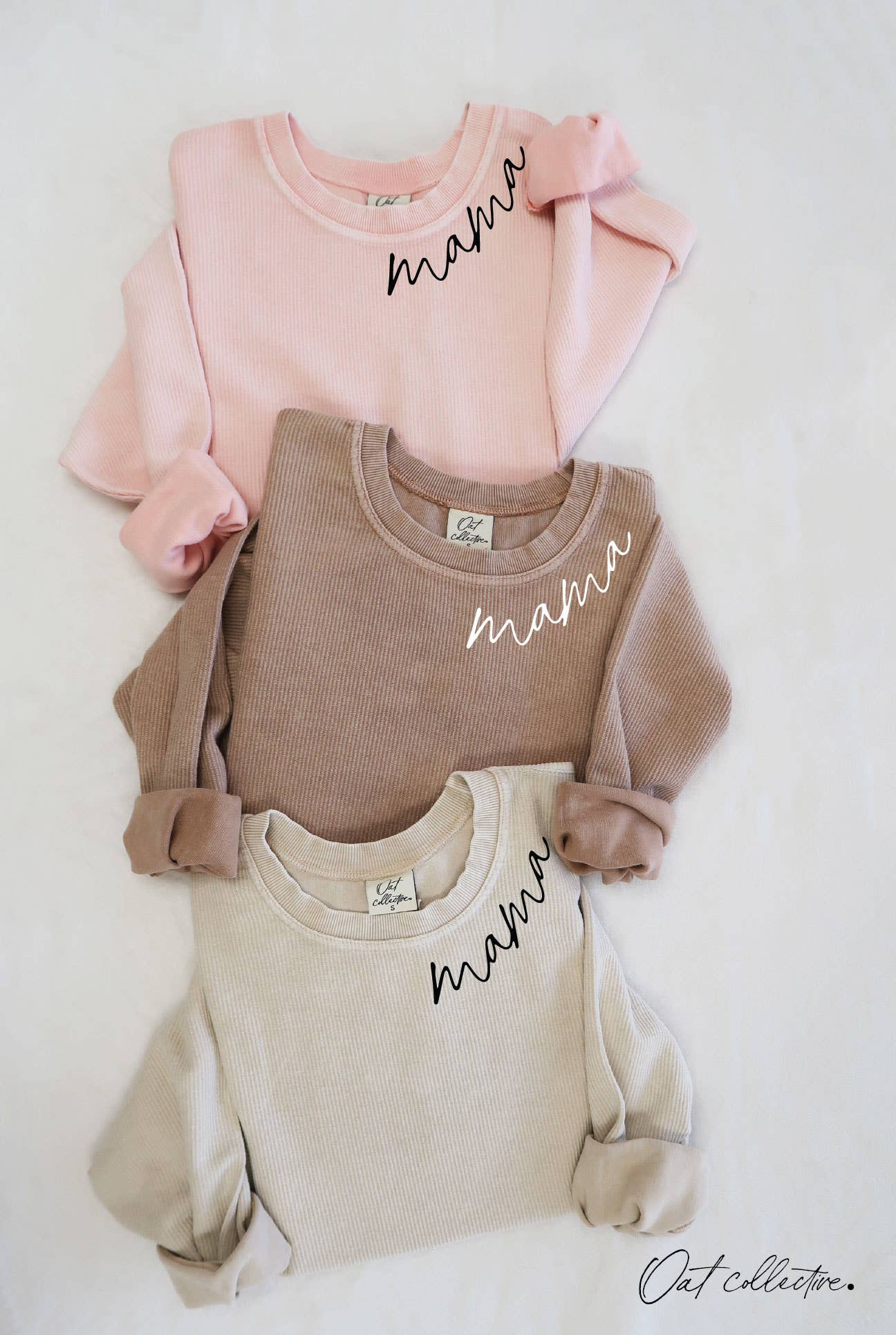 MAMA NECKLINE Cropped Thermal Vintage Pullover