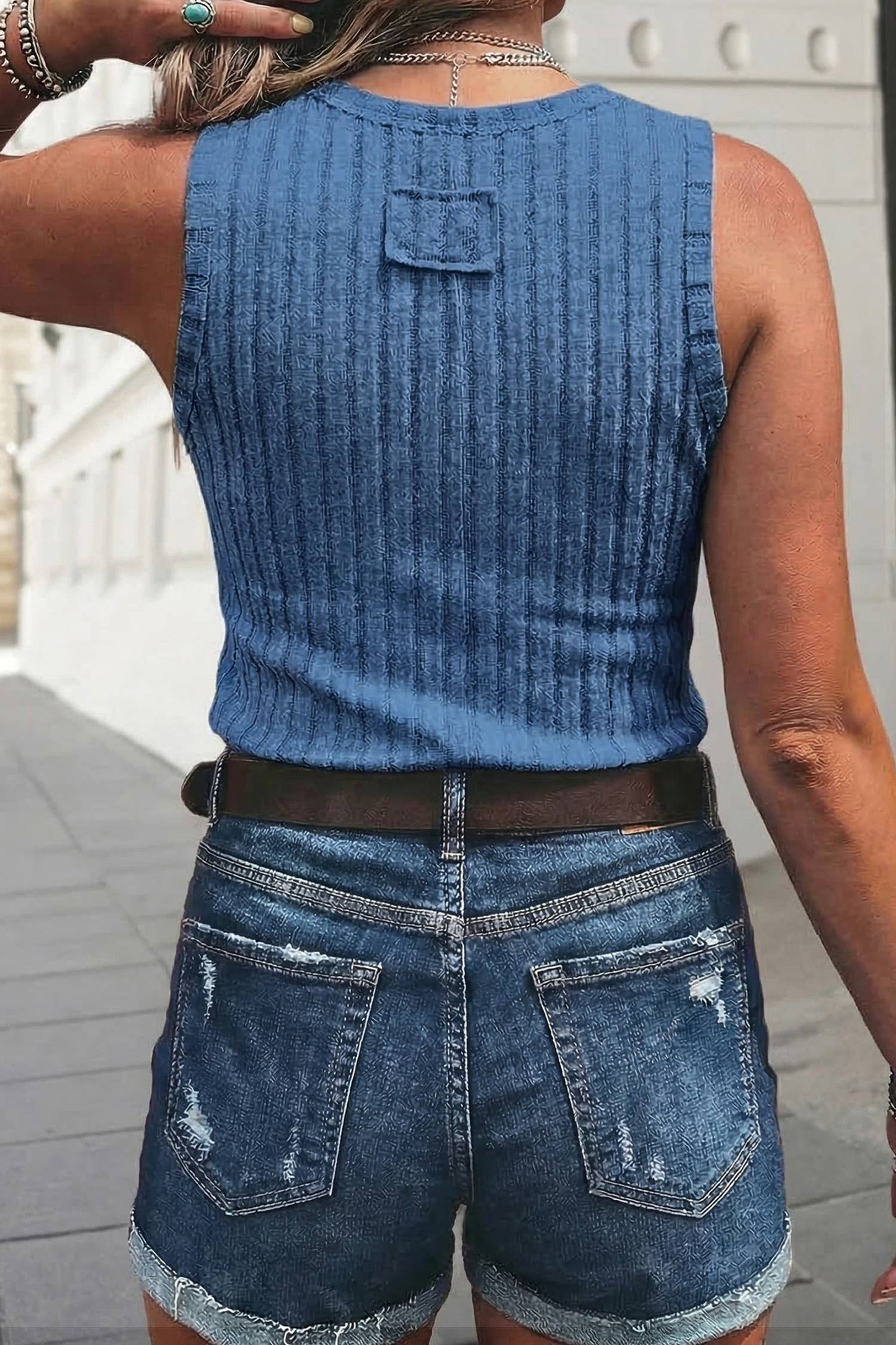 Western Mineral Wash Slim Fit Ribbed Tank Top | S-XL