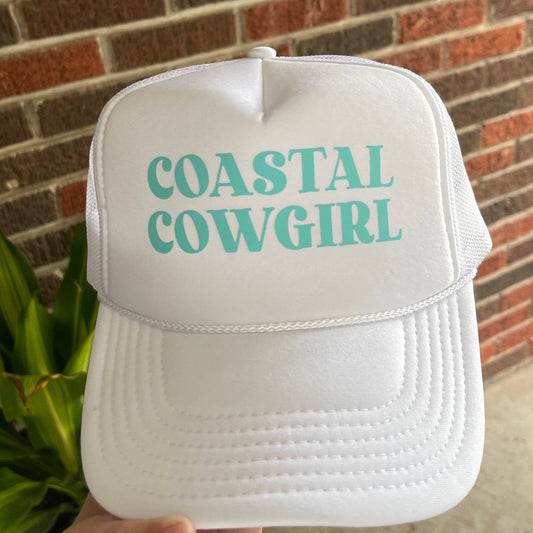 Coastal Cowgirl Trucker Hat | White