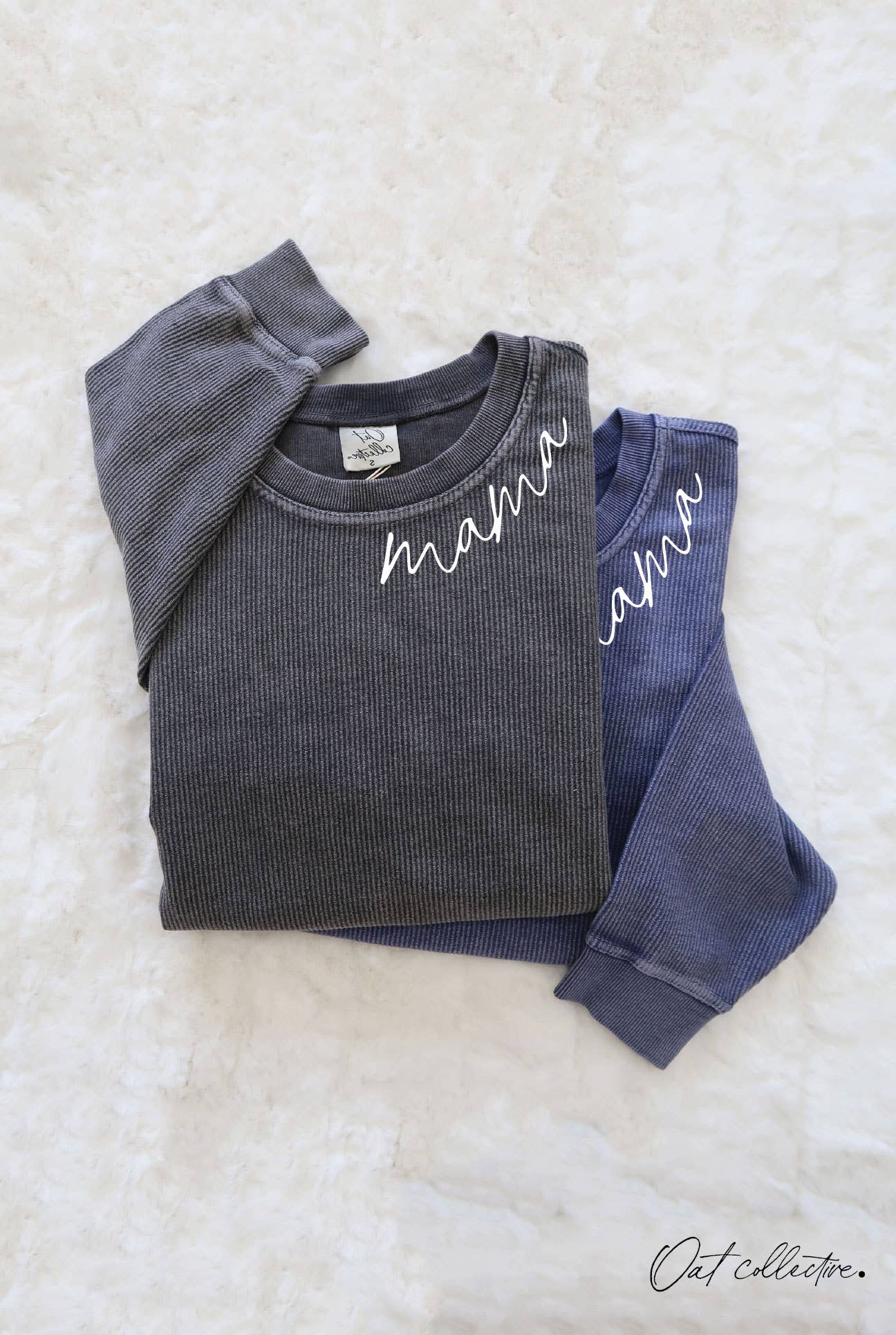 MAMA NECKLINE Cropped Thermal Vintage Pullover