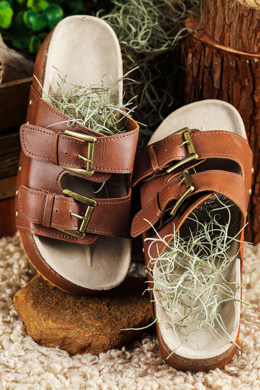Buckle Studded Platform Sandal Slippers | US6-10