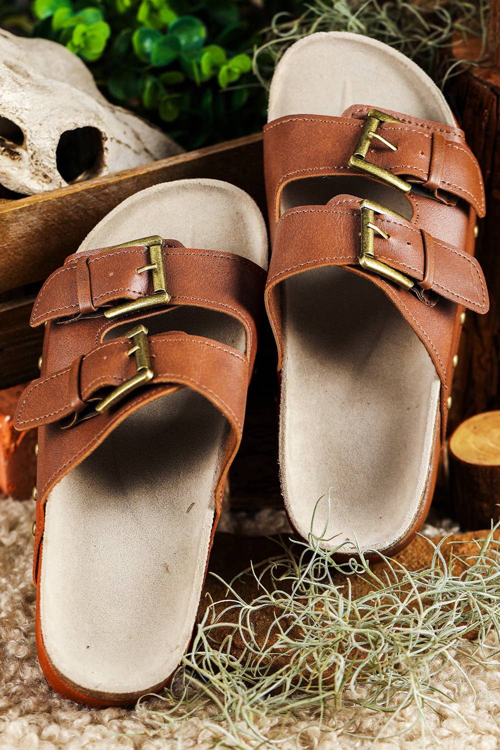 Buckle Studded Platform Sandal Slippers | US6-10
