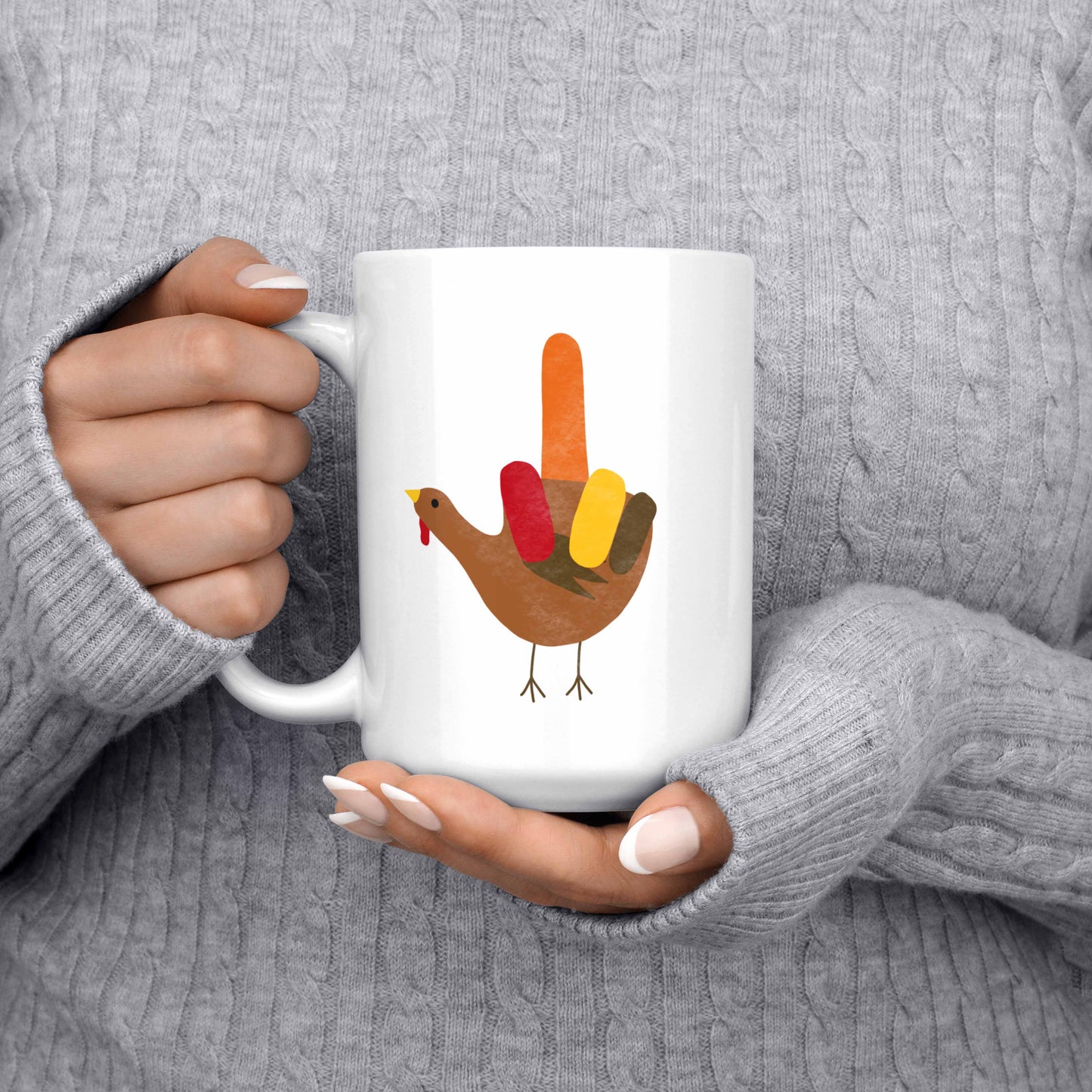 Turkey Middle Finger Fall Mug 15oz