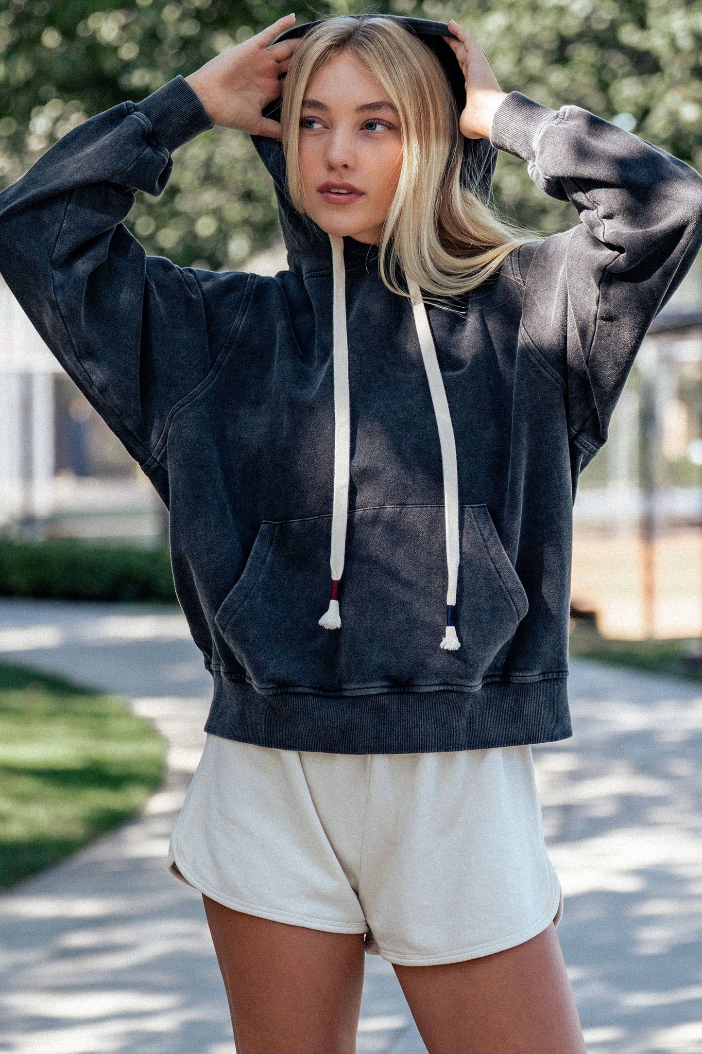 Vintage Wash Oversized Brushed Hoodie