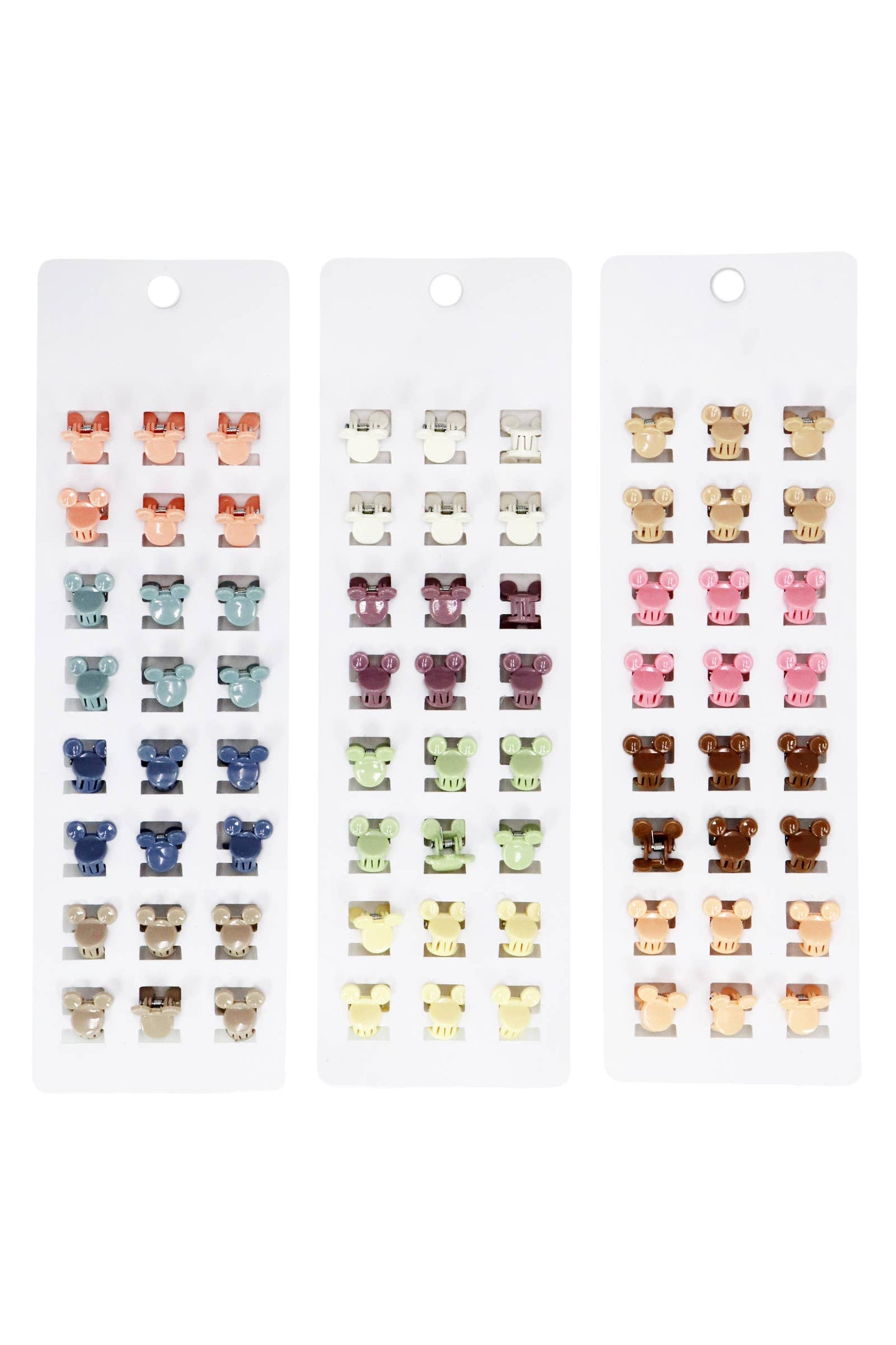 Mini Glossy Pastel Hair Claw - 24pc/card