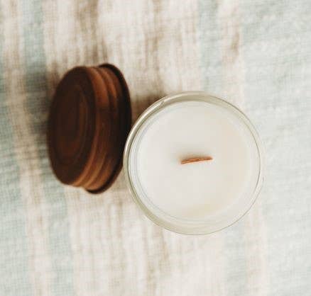 Fall Farmhouse Candle - Rust Lid Wood Wick 100% Soy Wax