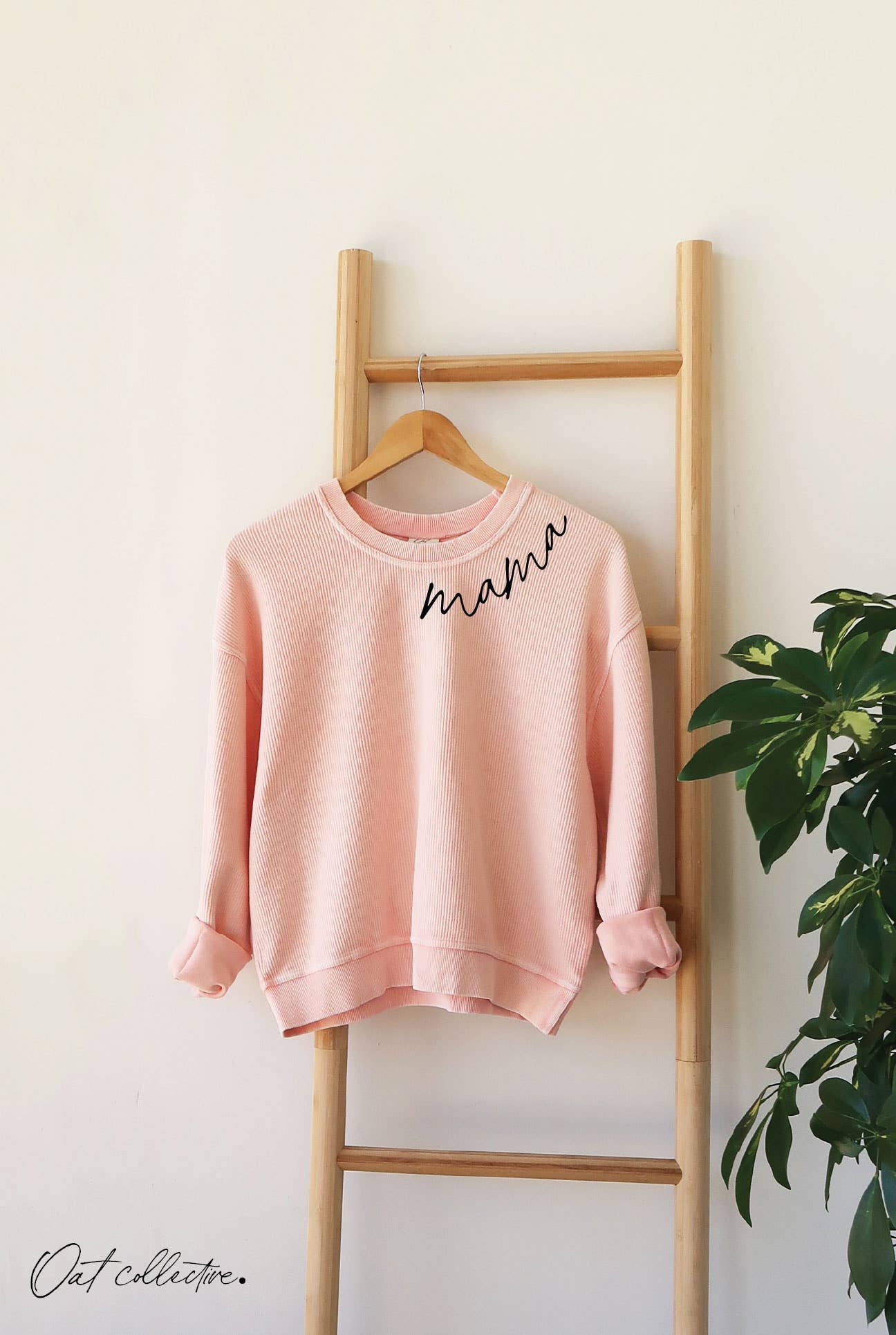 MAMA NECKLINE Cropped Thermal Vintage Pullover