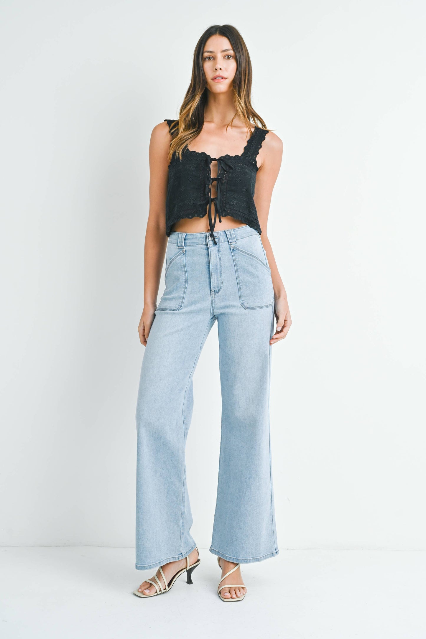 DP782 - LT - Patch Pocket Wide Leg Flare
