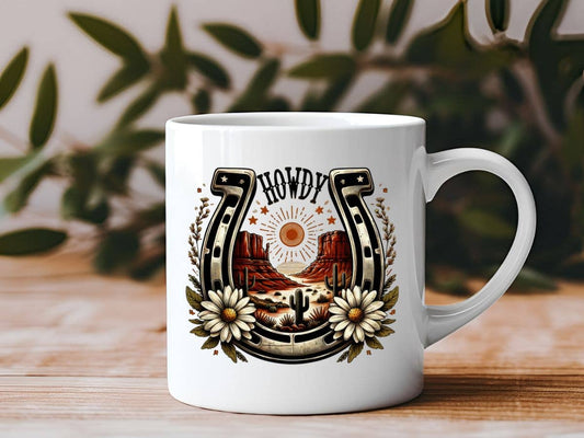 Howdy Horseshoe Boho Western 11 oz Coffee Mug