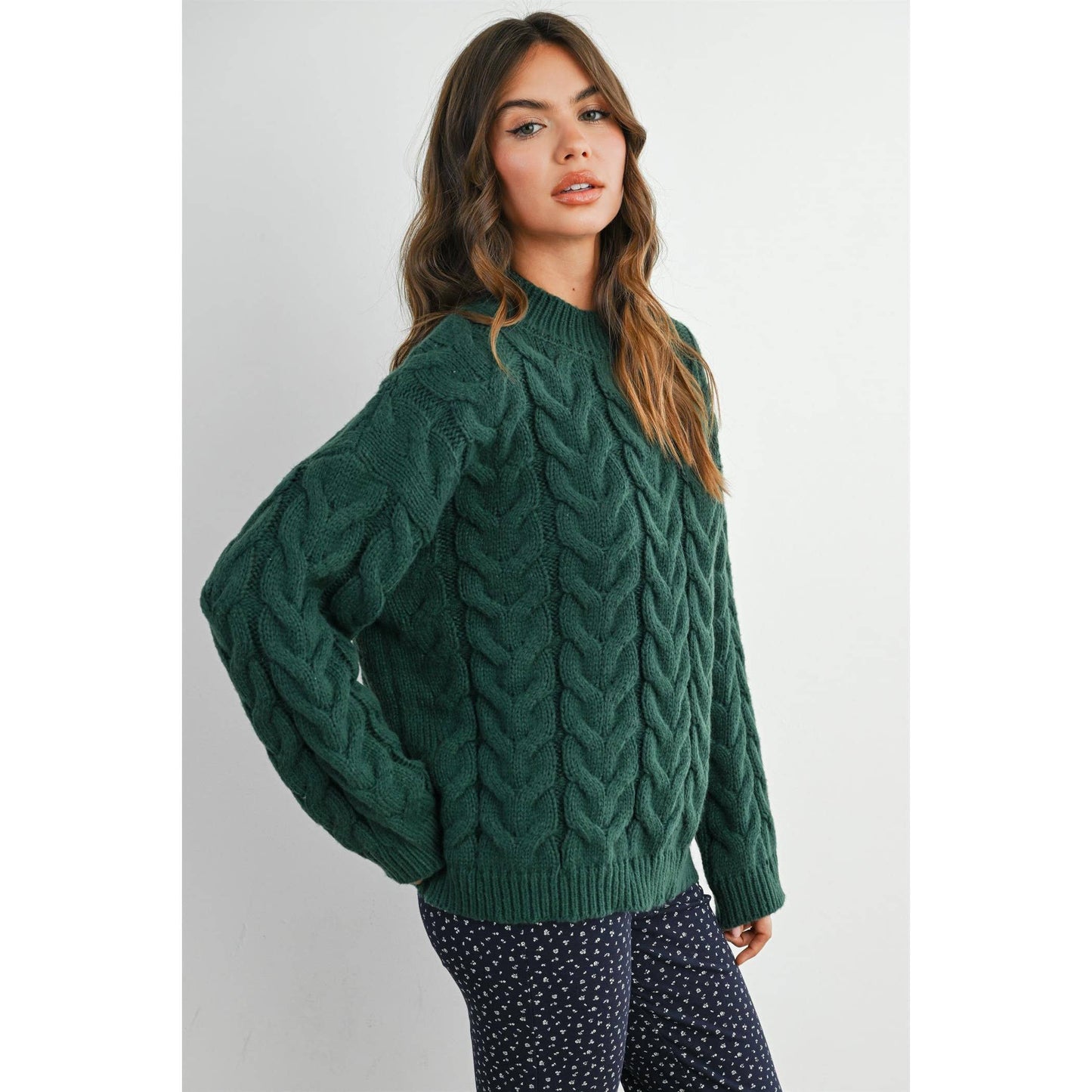 Cable-Knit Long Sleeve Sweater - BMW8100