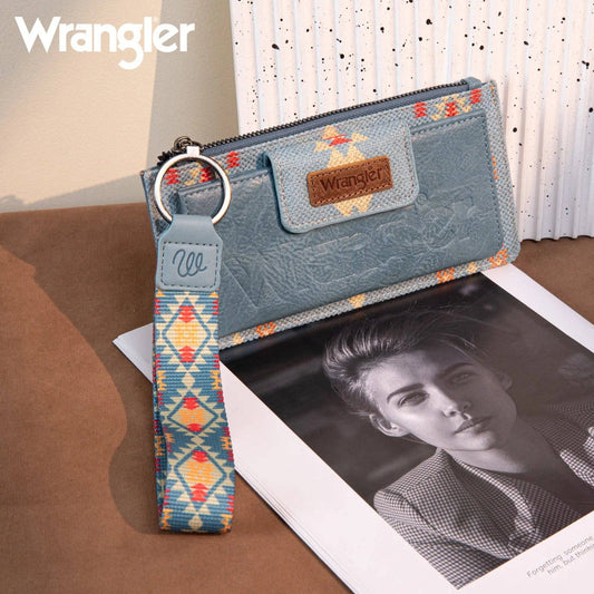 Wrangler Aztec Print Bi-Fold Wallet Wristlet *8 COLORS