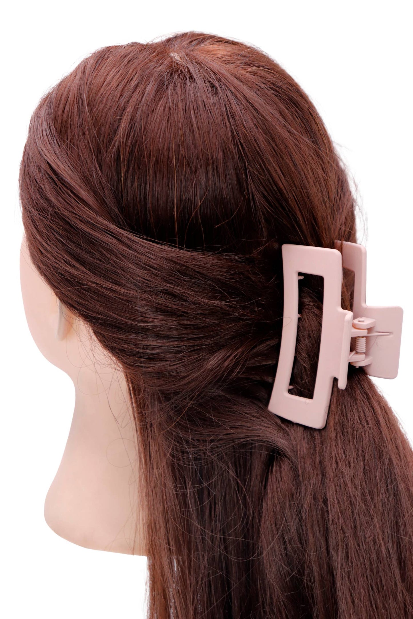 Medium Block Matte Earth Tone Hair Claw - 3.5 Inch