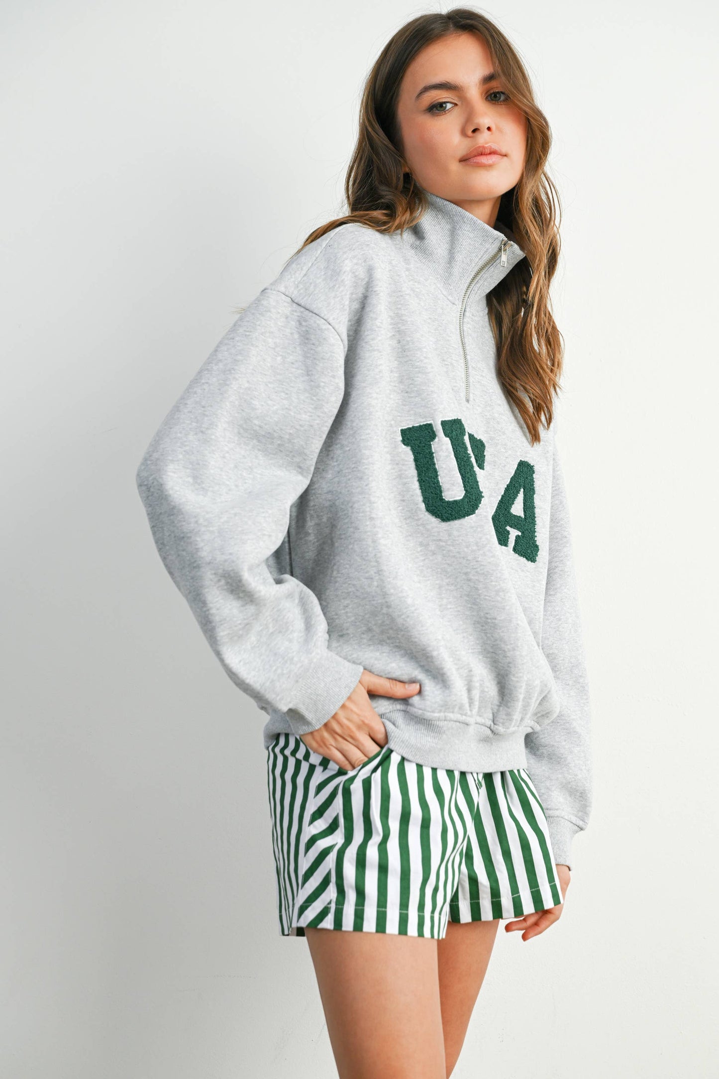 Quarter Zip Long Sleeve Top - BMT7795