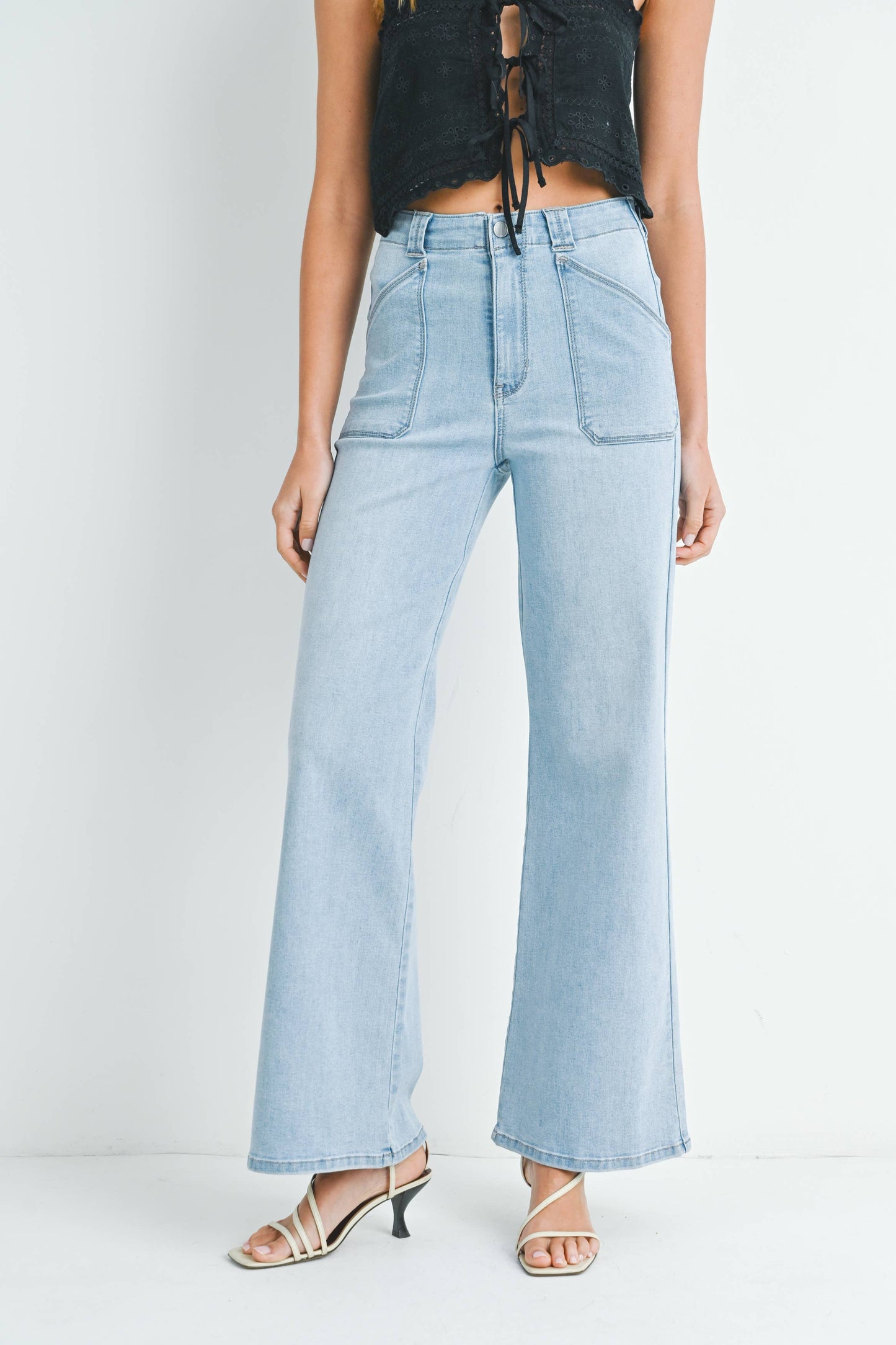 DP782 - LT - Patch Pocket Wide Leg Flare