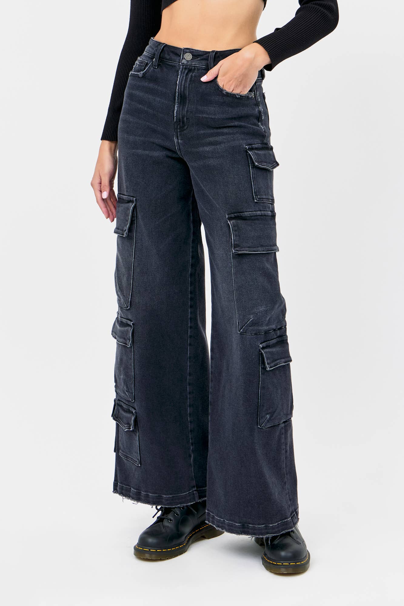 Charcoal Cargo 32" Inseam Wideleg [NORI]