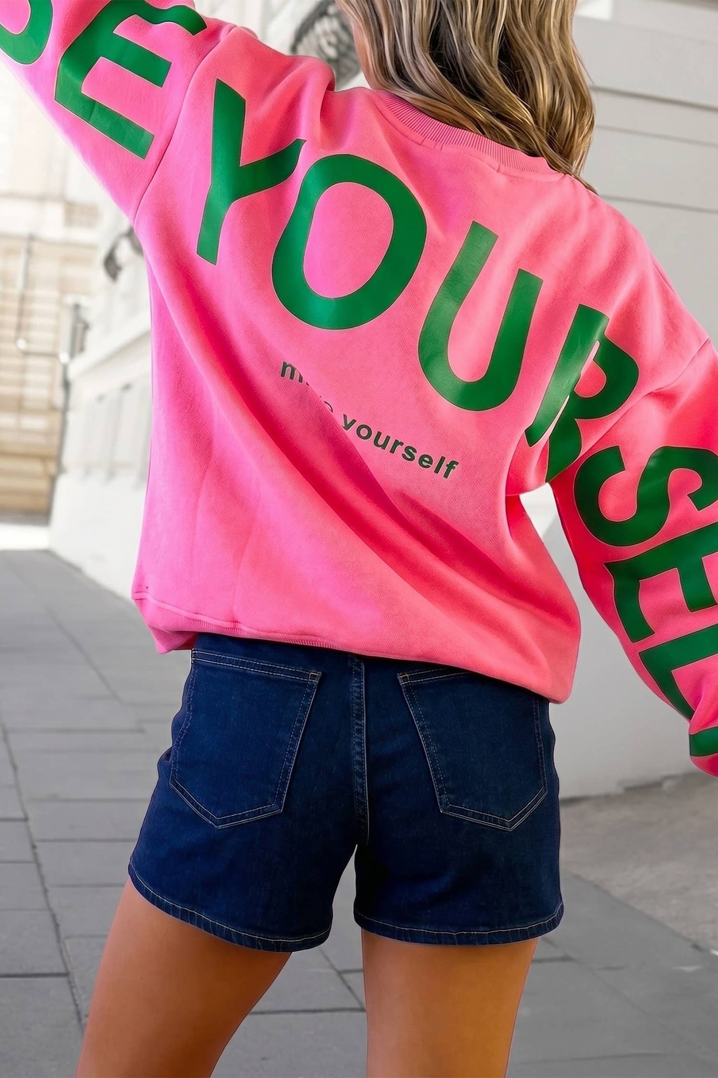 Letter Print Oversized Pullover Sweatshirt | S-XL