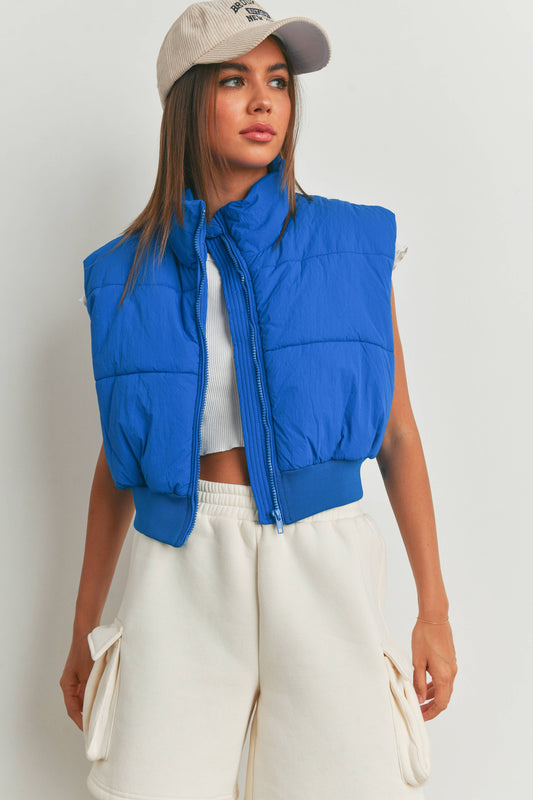 FALL ZIP-UP CROP PUFFER FALL VEST - BMJ7012