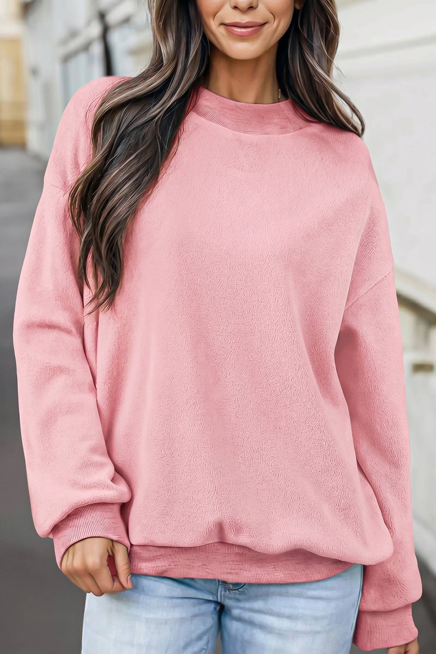 Reversible Oversized Mock Neck Sweatshirt | S-XL